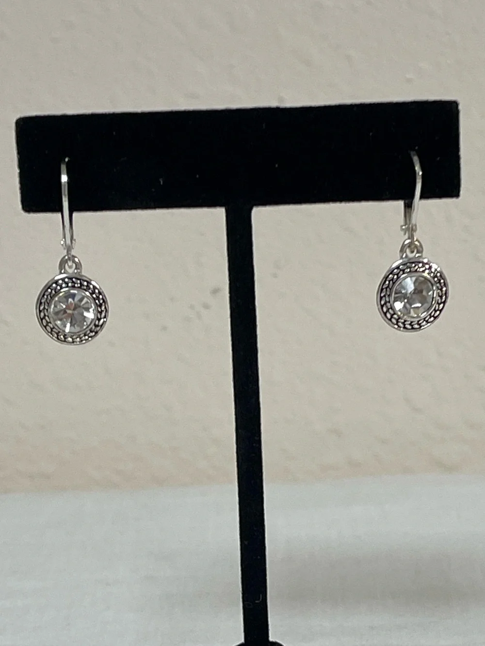 Napier Silver-Tone Clear Crystal Drop Earrings